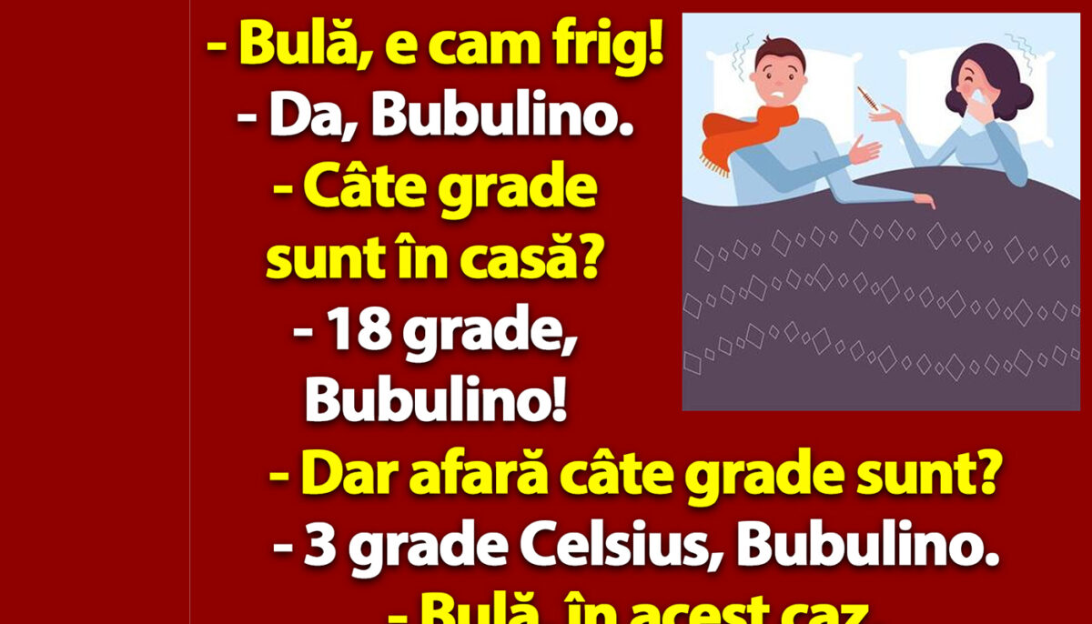 BANC | „Bulă, e cam frig. Câte grade sunt în casă?”