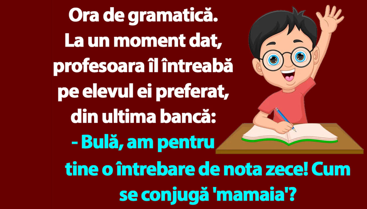 BANC | Ora de gramatică: „Bulă, cum se conjugă ‘mamaia’?”