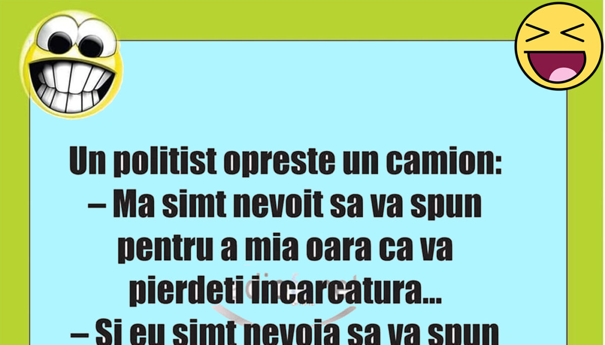 BANCUL ZILEI | Un polițist oprește un camion