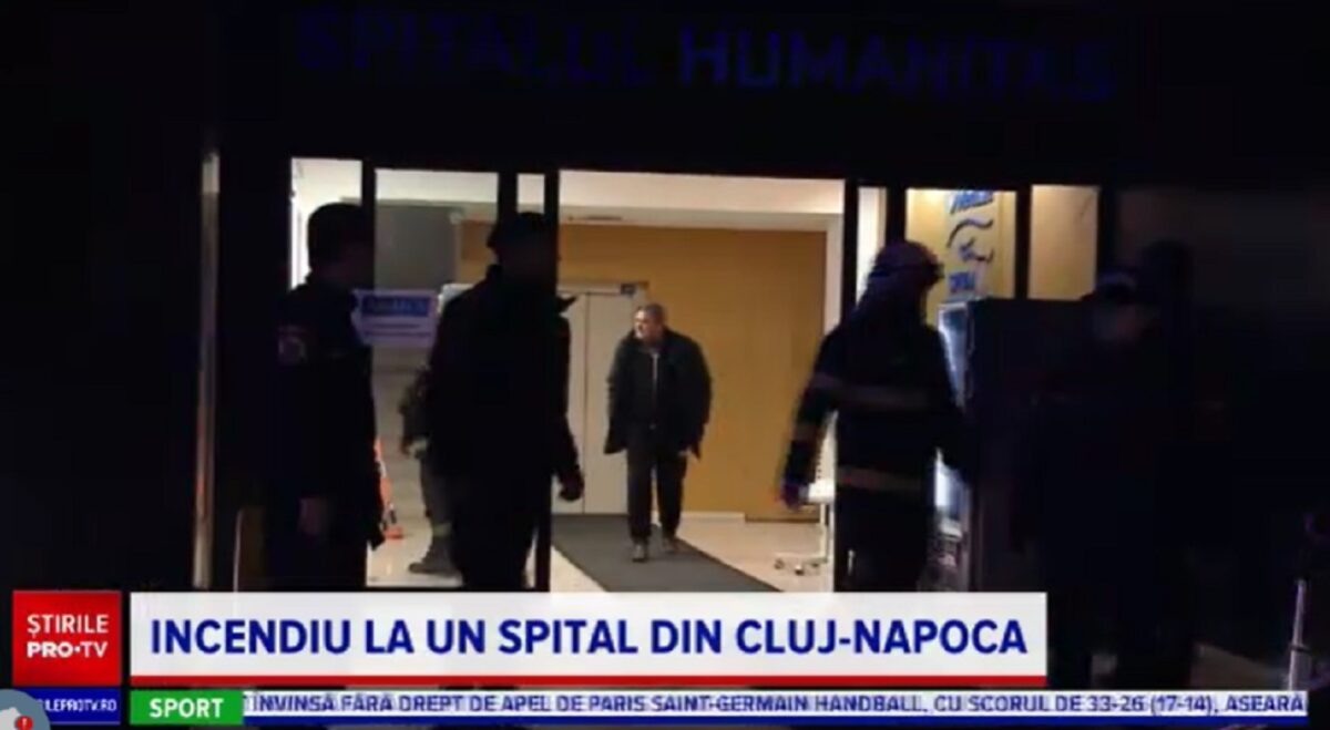 Incendiu într-un spital privat din Cluj-Napoca. Autospecialele au intervenit imediat