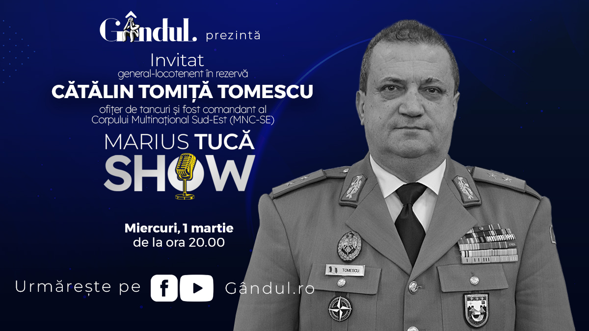 Marius Tucă Show începe miercuri, 1 martie, de la ora 20.00, live pe gândul.ro