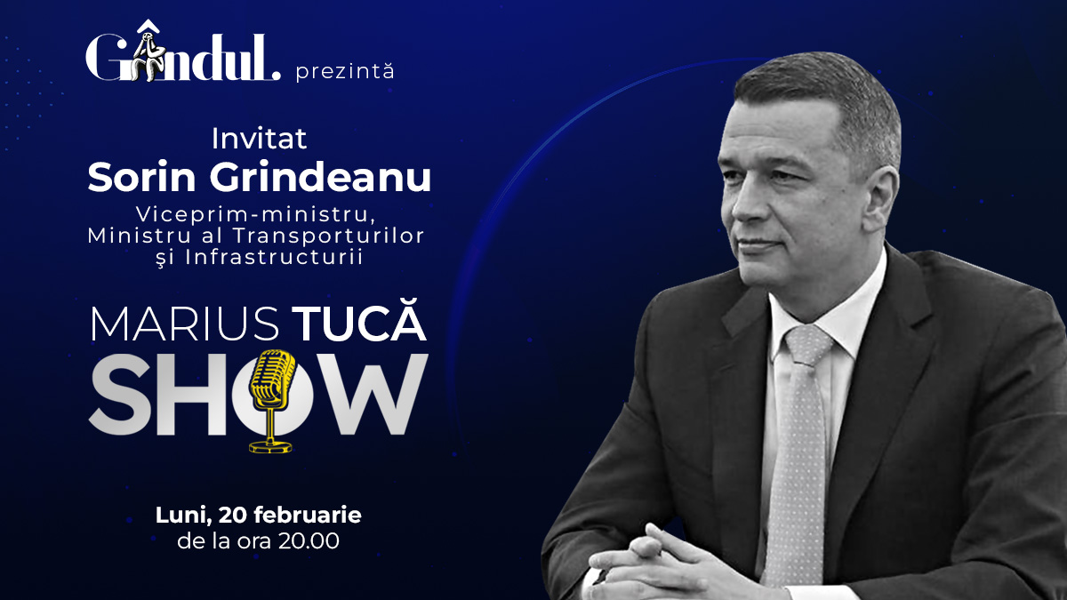 Marius Tucă Show începe luni, 20 februarie, de la ora 20.00, live pe gândul.ro