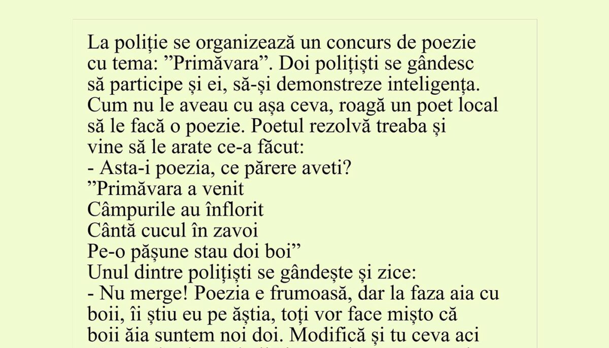 BANCUL ZILEI | „Cântă cucul în zăvoi, pe-o pășune stau doi boi”