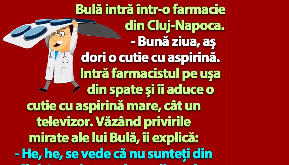 BANC | Bulă intră într-o farmacie din Cluj-Napoca