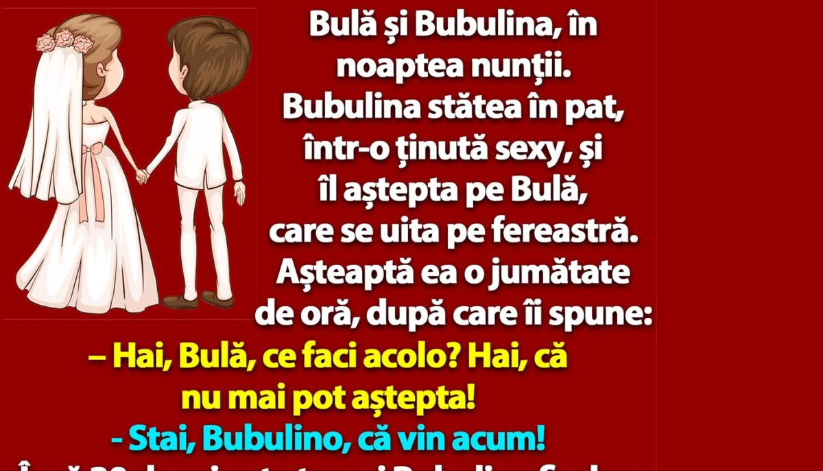 BANC | Bulă și Bubulina, în noaptea nunții: „Hai, că nu mai pot aștepta!”