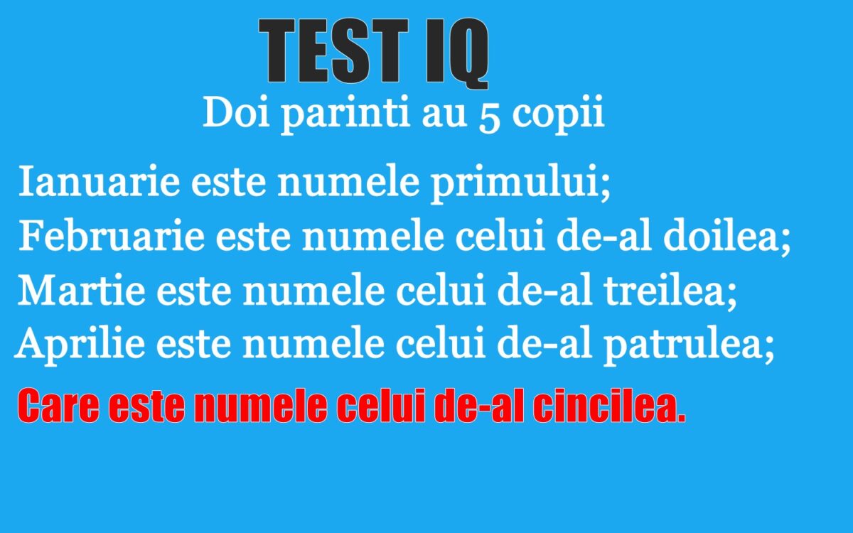 TEST IQ | Care este numele celui de-al cincilea copil? Răspunsul pare simplu, dar nu este