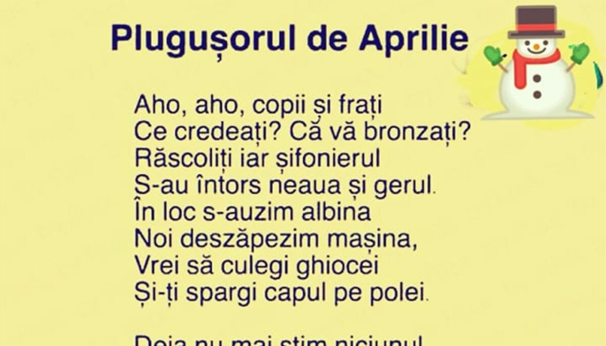 Bancul sfârșitului de săptămână | Plugușorul de Aprilie