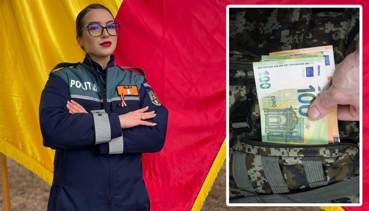 Ce a făcut Andreea din Bârlad, elevă la Școala de Poliție din Câmpina, după ce a găsit un rucsac cu 1.400 de euro în toaleta unei benzinării