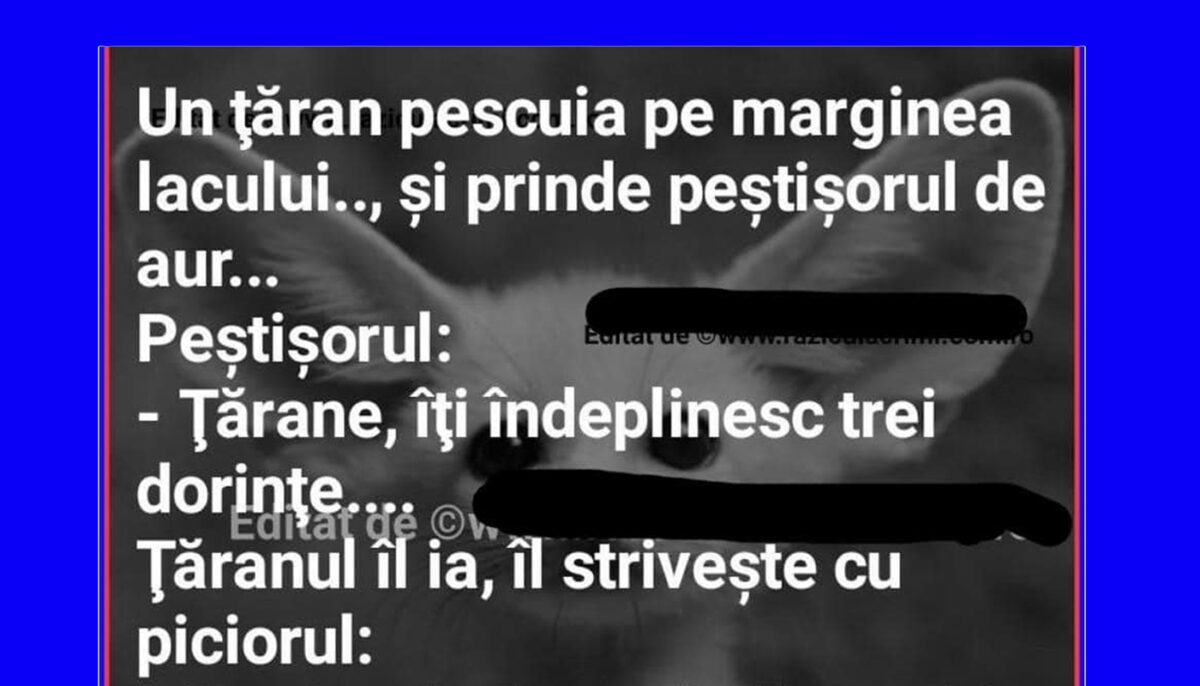 Bancul de weekend | Un țăran prinde peștișorul de aur