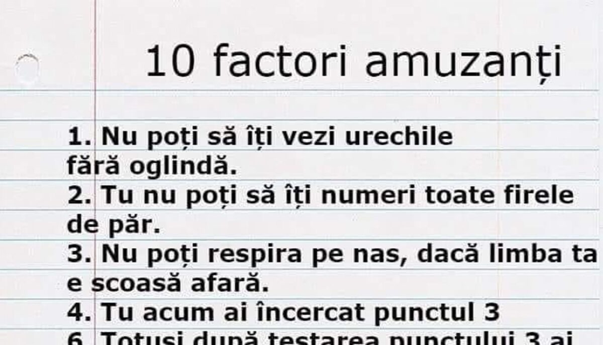 Bancul sfârșitului de săptămână | 10 factori amuzanți