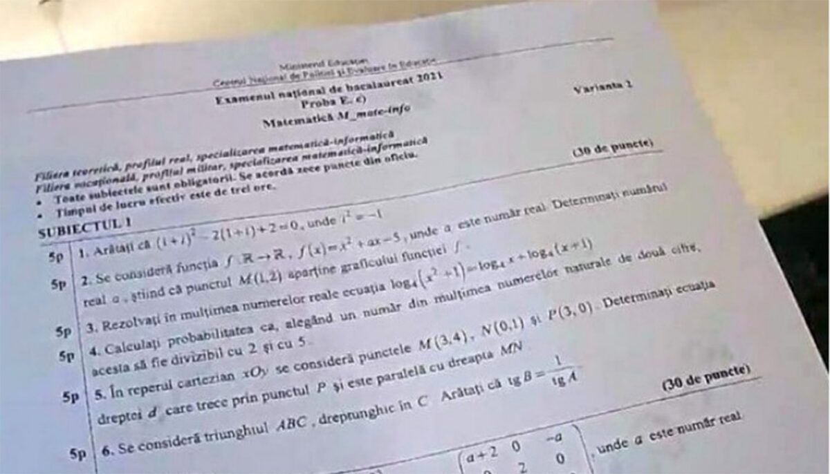 BAC 2023 | Rezolvarea și baremul de corectare ale subiectelor la matematică de la Bacalaureat