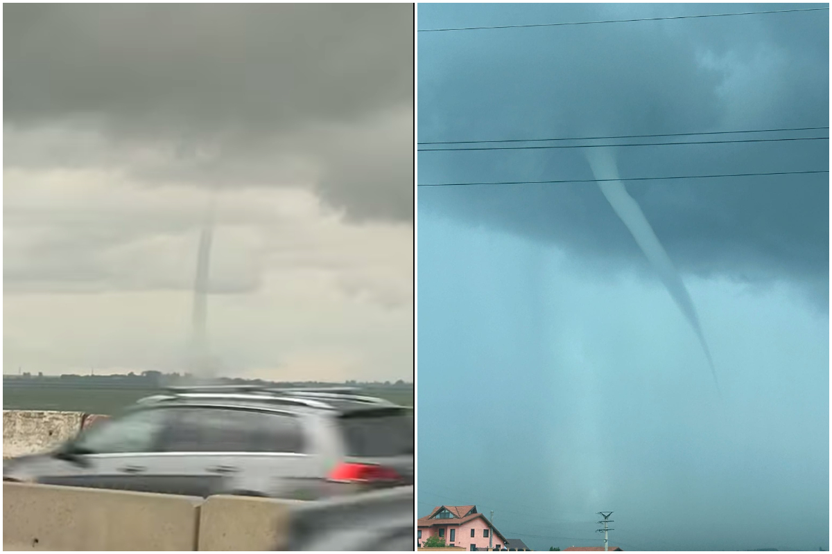 Tornadă spectaculoasă la Mihăileşti, Giurgiu! Vremea a luat-o razna. Video de necrezut