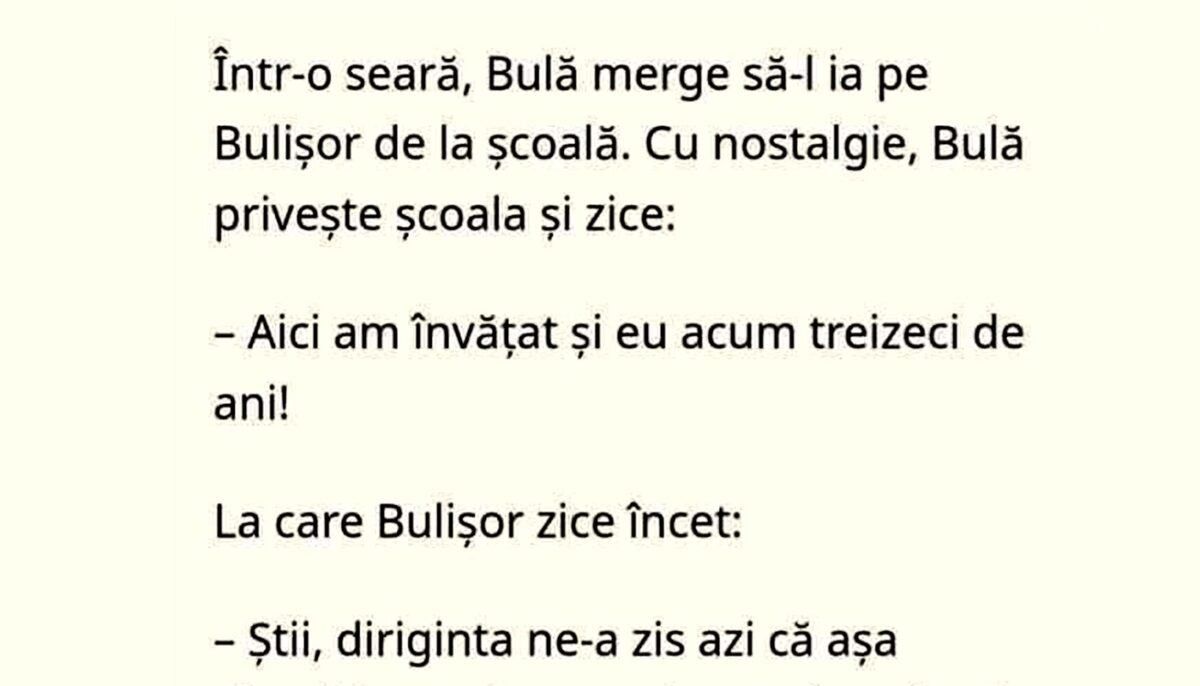 BANC | Bulă îl ia pe Bulișor de la școală