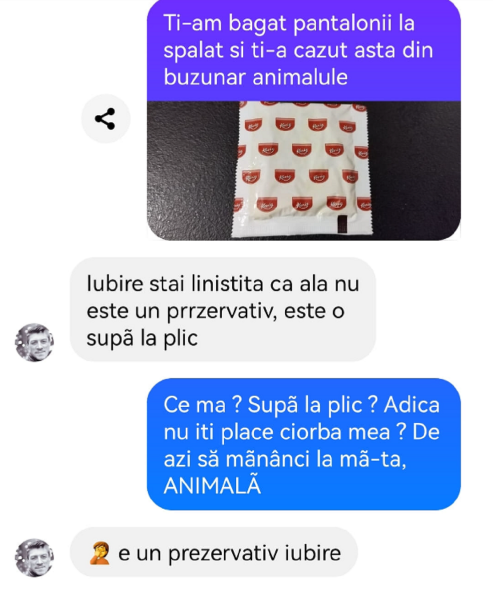 BANC | ”Iubire, stai liniștită că ăla nu este un prezervativ”