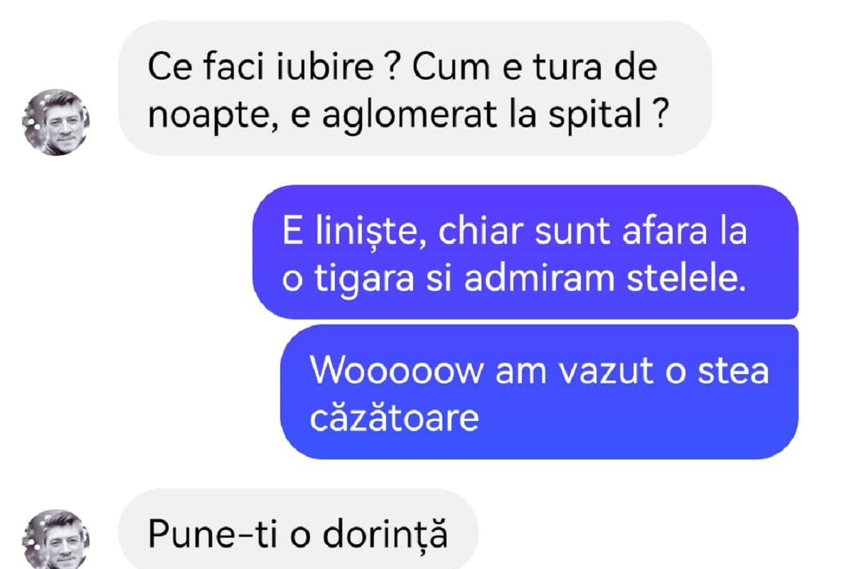 BANC | „Ce faci iubire, cum e tura de noapte?”