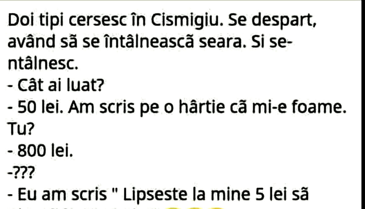 BANCUL ZILEI | Doi tipi cerșesc în Cișmigiu