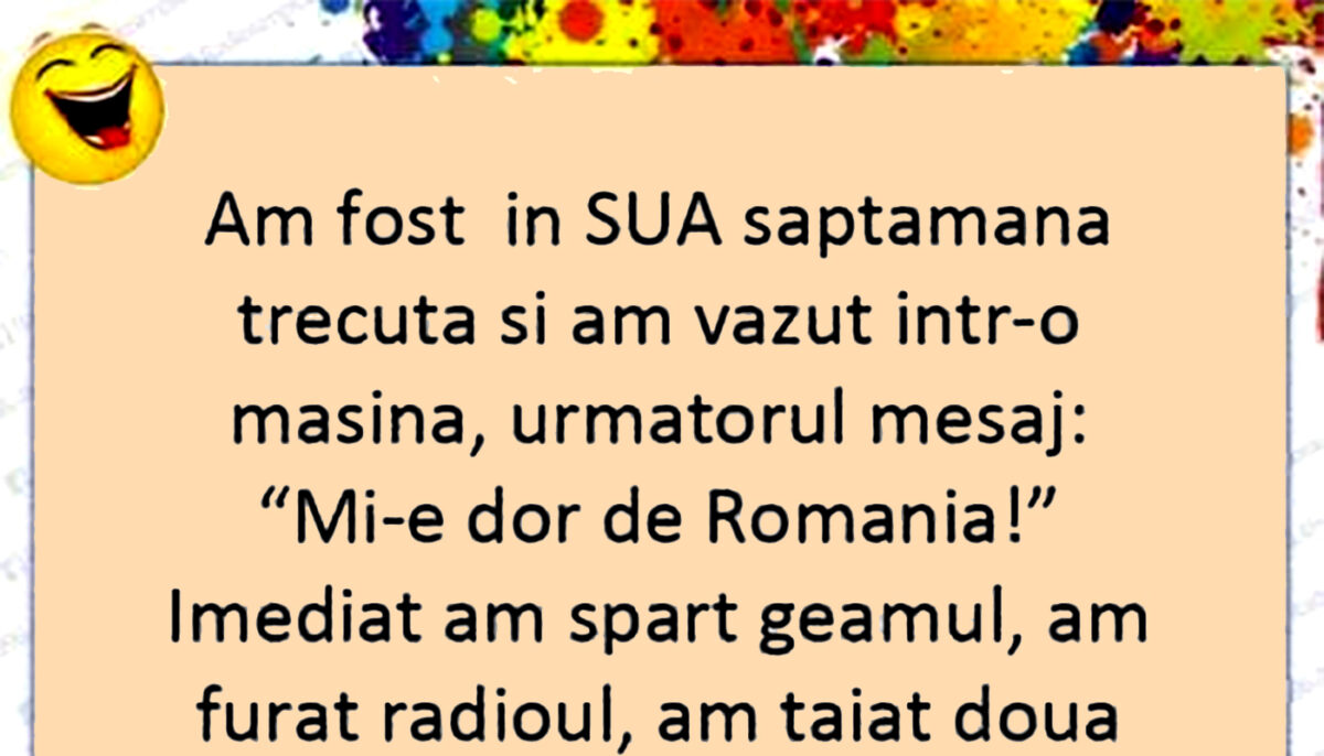 BANCUL ZILEI | „Am fost în SUA săptămâna trecută”