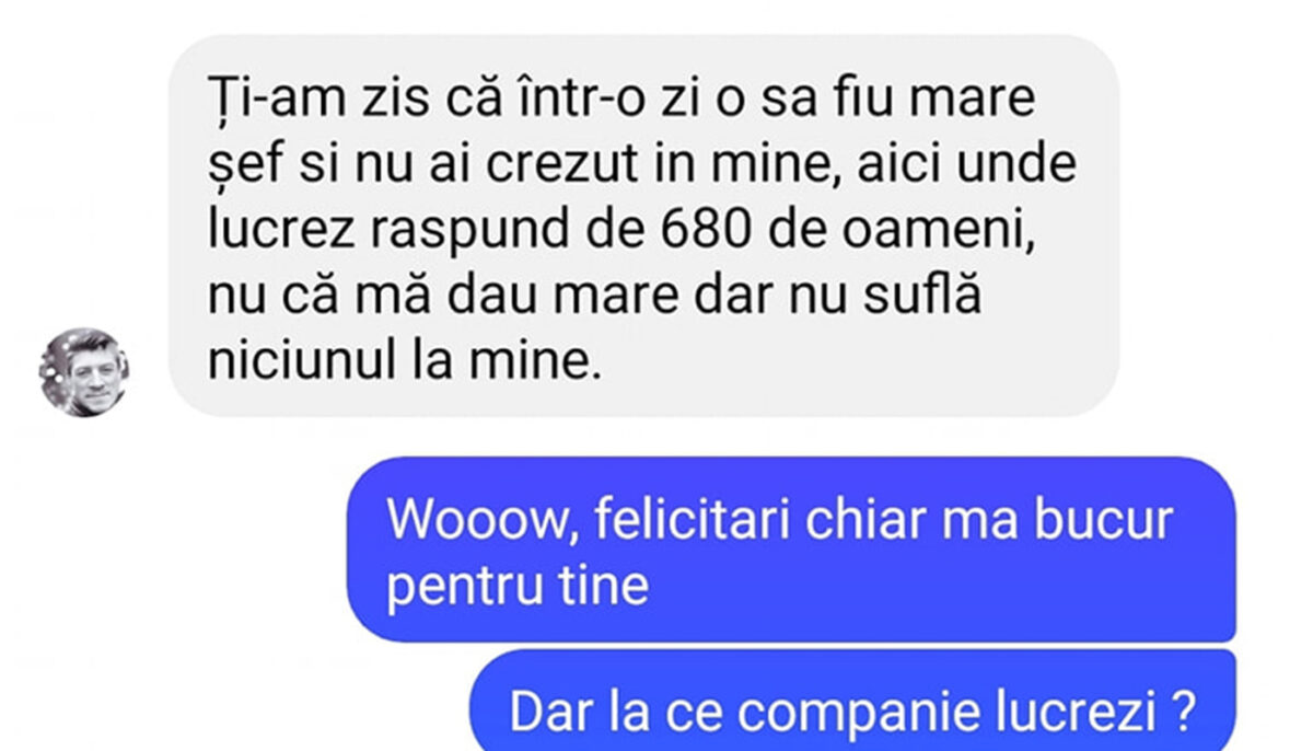 Bancul de seară | „Ți-am zis că într-o zi o să fiu mare șef!”