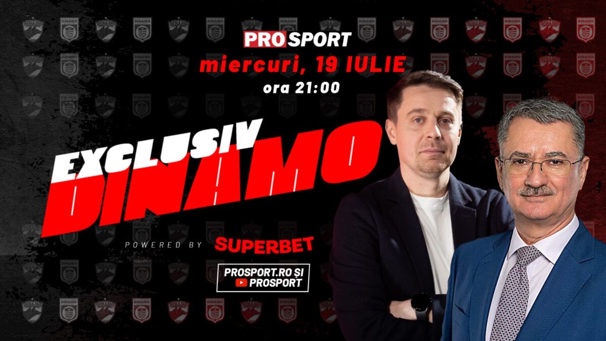 Eugen Voicu, prezent la ediția de miercuri a EXCLUSIV DINAMO! Acționarul majoritar al Red&White, în platou alături de Cătălin Mureșanu după primul meci al „câinilor” de la revenirea în Superligă