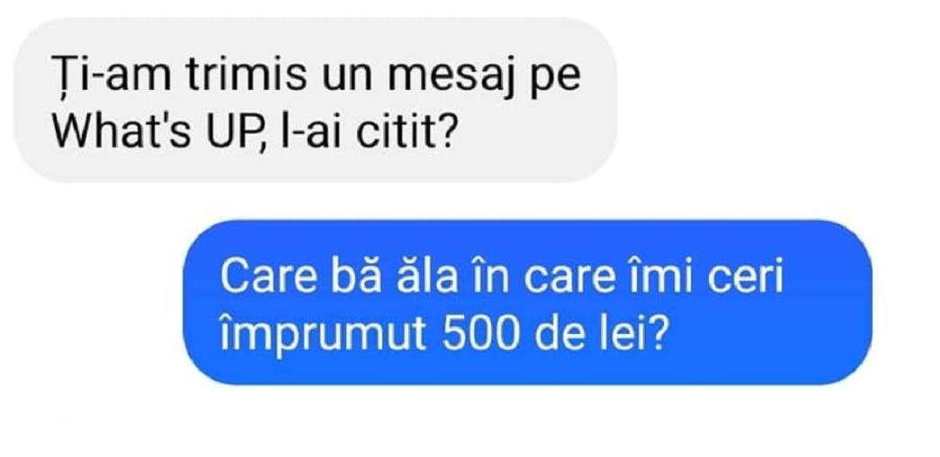 BANC | Un tip cere să fie împrumutat cu 500 de lei