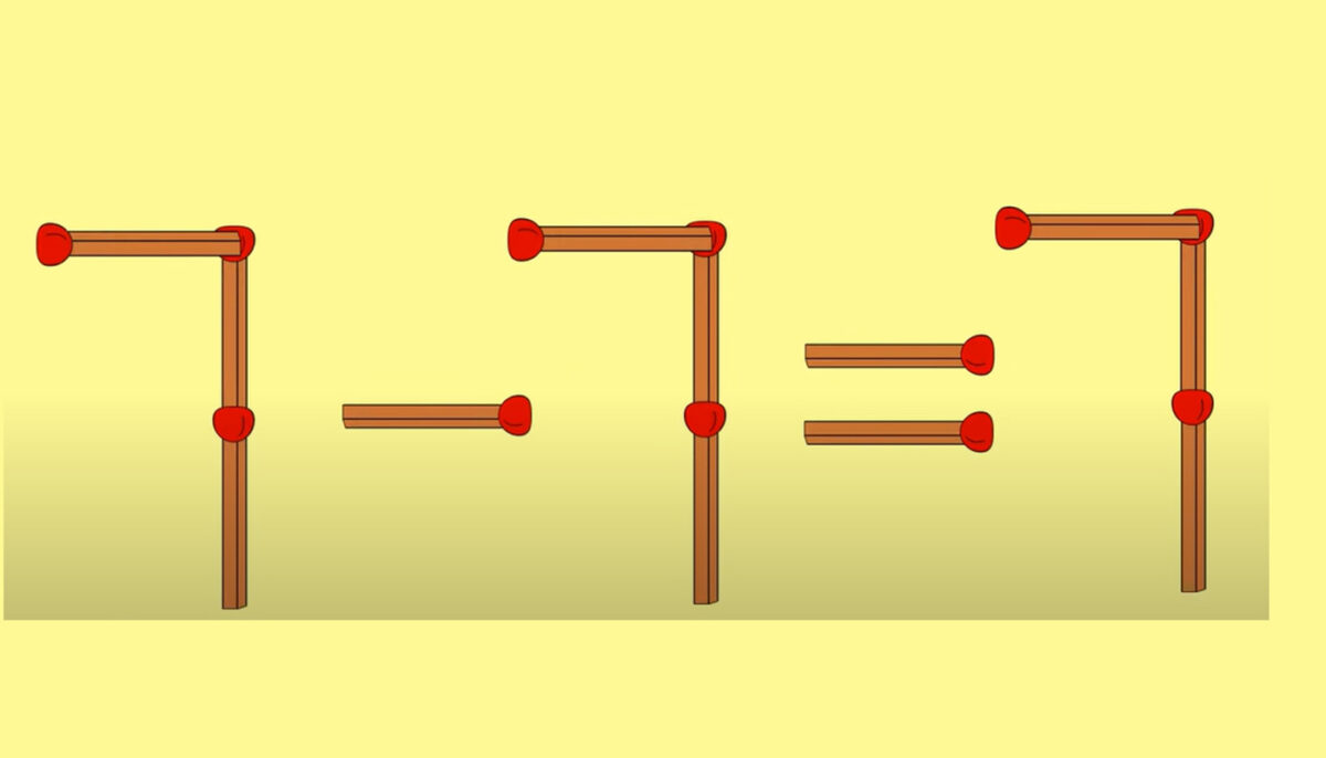 TEST de inteligență cu chibrituri | Mutați un singur băț pentru a corecta 7 – 7 = 7