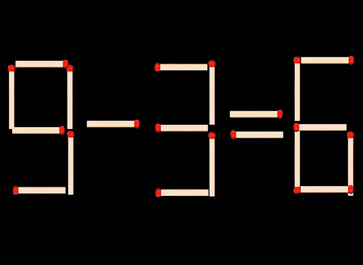 Test de inteligență | Mutați un chibrit pentru a obține din 9-3=6 încă 2 egalități corecte!