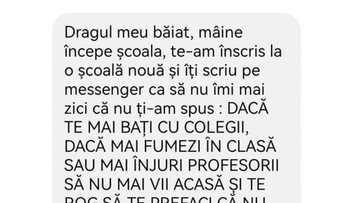 BANC | „Dragul meu băiat, începe școala”