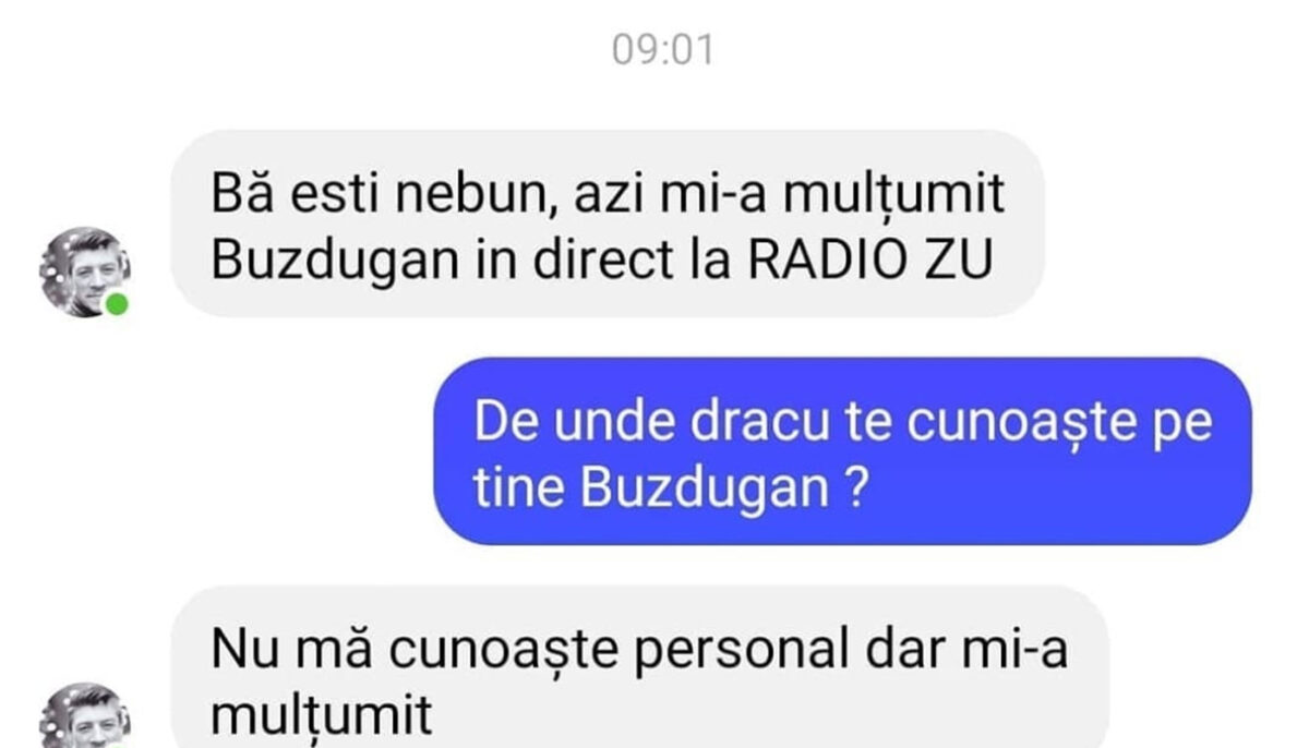 BANC | „Azi mi-a mulțumit Buzdugan, în direct la Radio ZU”