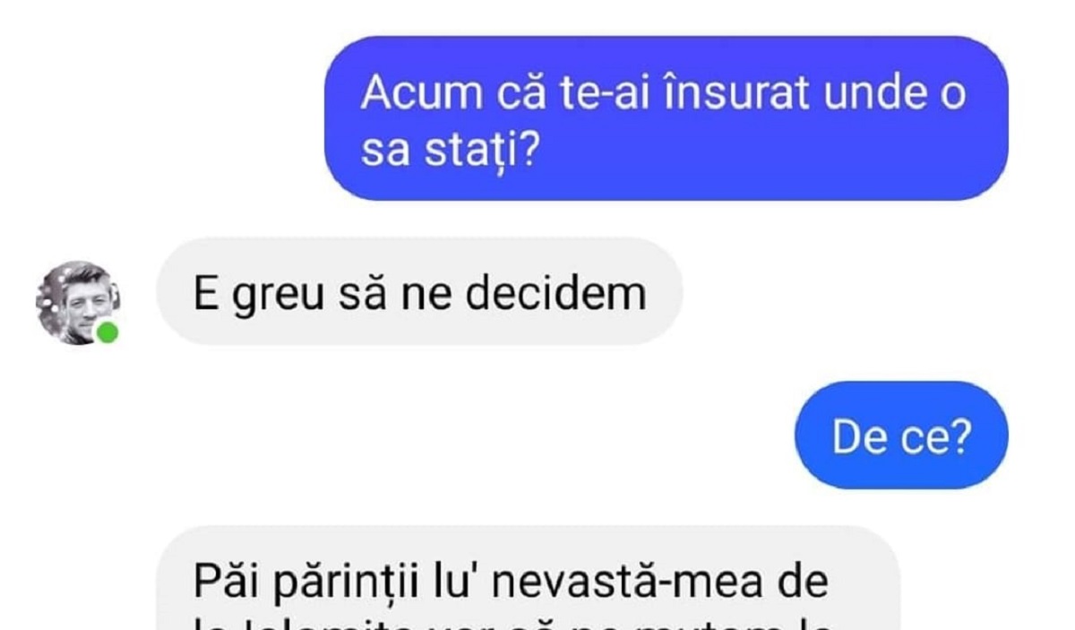 Bancul de duminică | Doi prieteni stau de vorbă: „Acum că te-ai însurat, unde o să stați?”