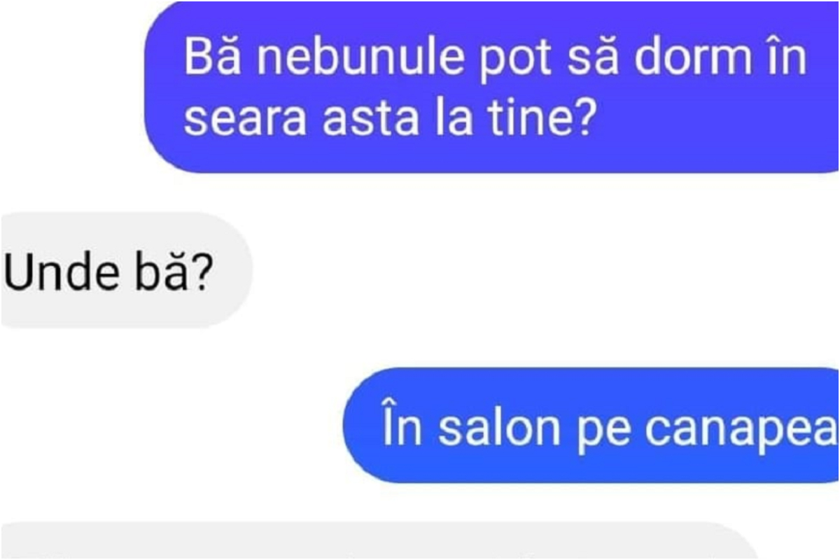 BANC | „Pot să dorm în seara asta la tine?”