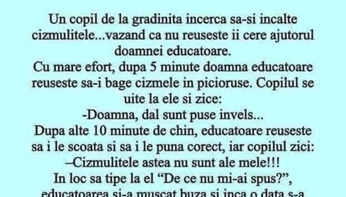 BANCUL ZILEI | Educatoarea și copilul de grădiniță