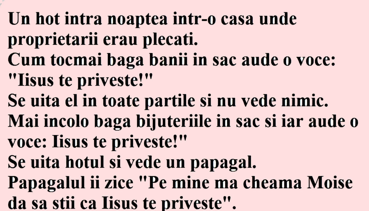 BANCUL ZILEI | Un hoț intră noaptea într-o casă unde proprietarii erau plecați