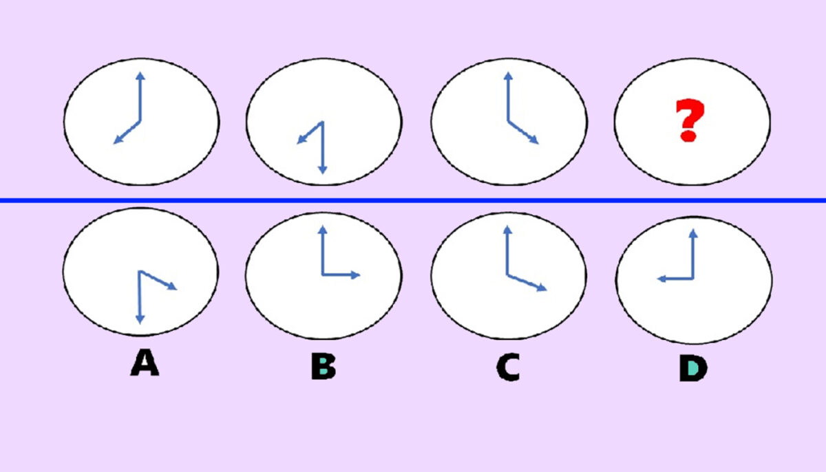 Test de inteligență | Care ceas completează seria din imagine?