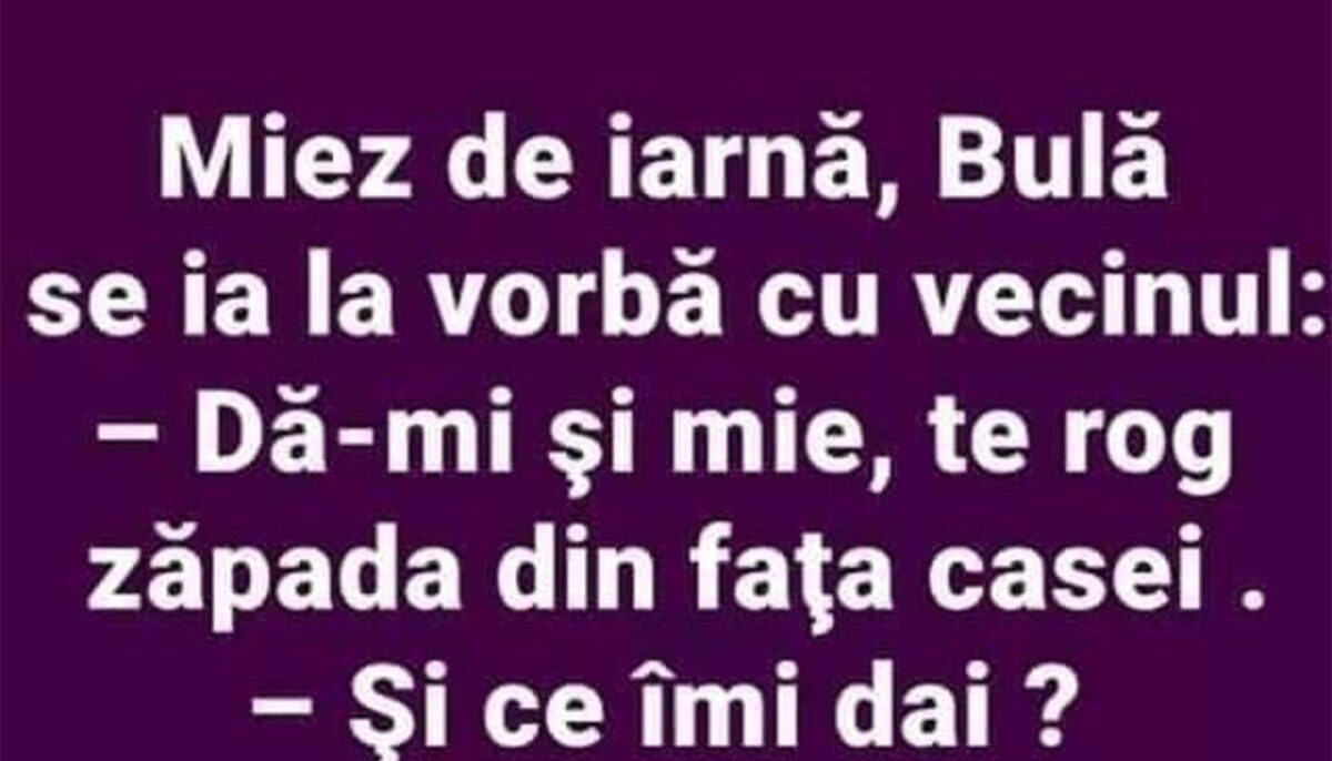 BANC | Miez de iarnă, Bulă se ia la vorbă cu vecinul