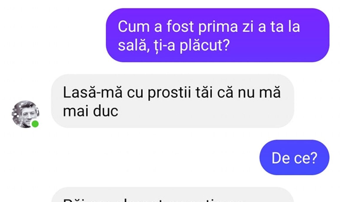 BANCUL ZILEI | Prima zi la sală