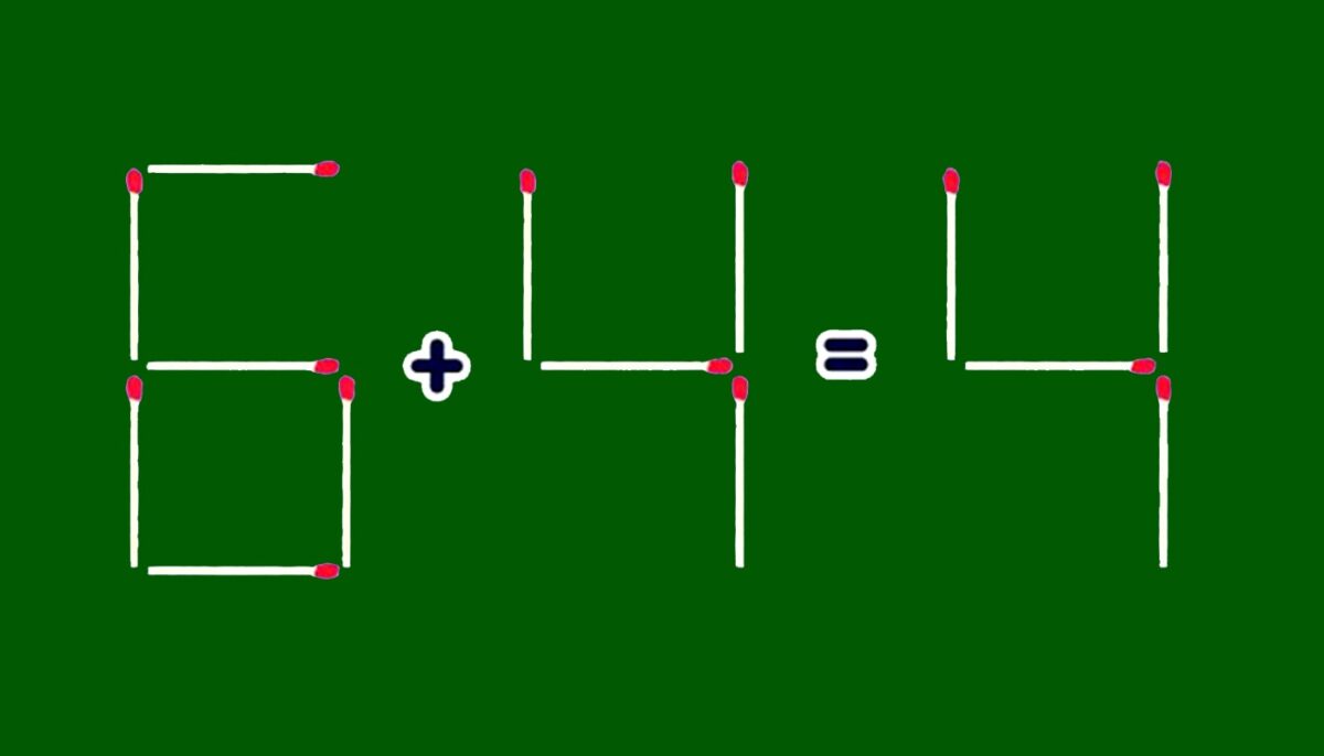 TEST IQ doar pentru genii | Corectați egalitatea 6+4=4 mutând un singur chibrit!