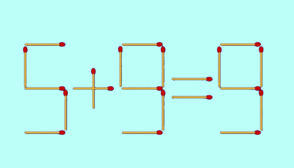 Test de inteligență cu chibrituri | Corectați 5+9=9 mutând un singur băț!