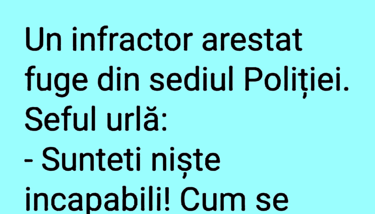 BANC | Un infractor fuge din sediul Poliției