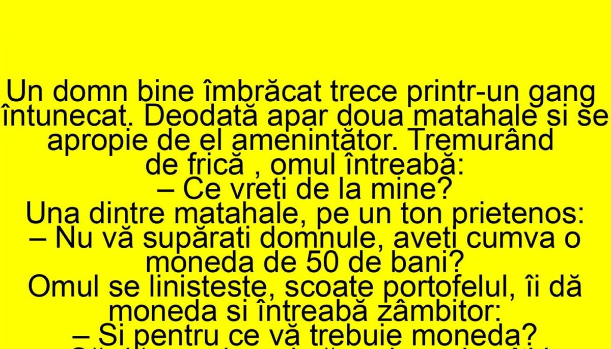 BANC | Un domn bine îmbrăcat trece printr-un gang întunecat