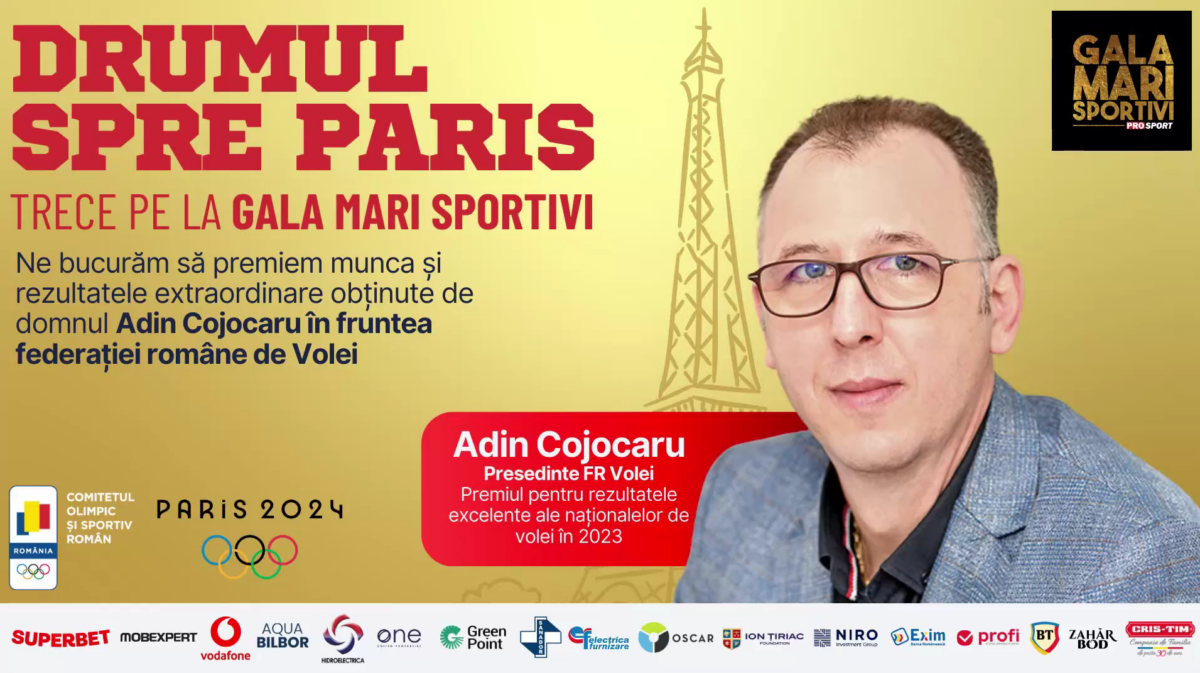 Adin Cojocaru a primit Premiul de Excelență la Gala Mari Sportivi pentru un an 2023 cu mari succese în volei! „Ne dorim să confirmăm ceea ce s-a întâmplat acum”. VIDEO