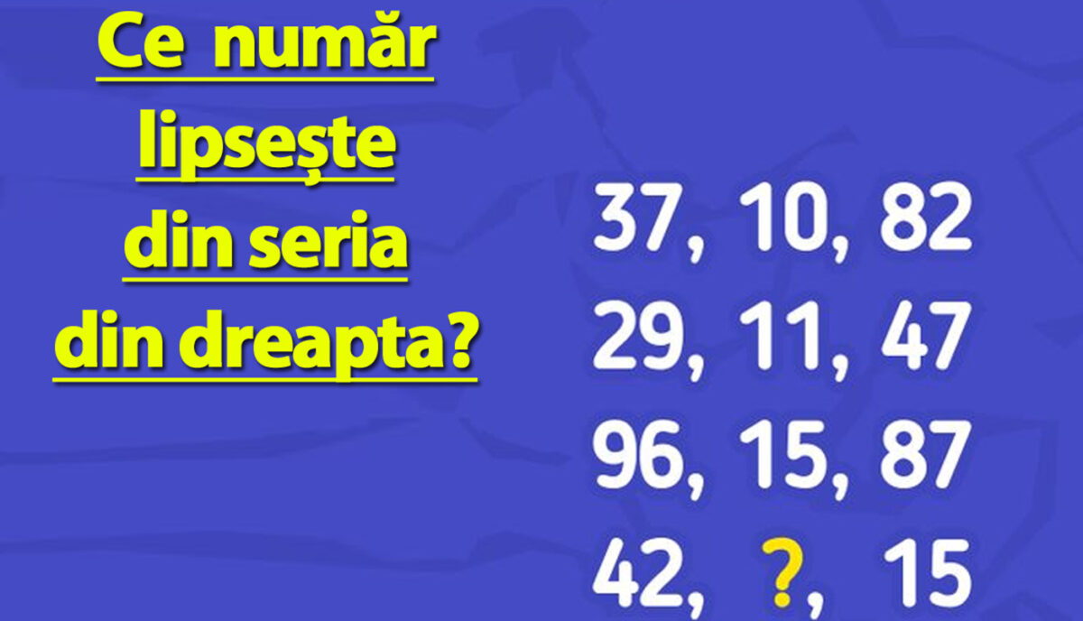 Test IQ pentru genii | Ce număr lipsește din această serie?