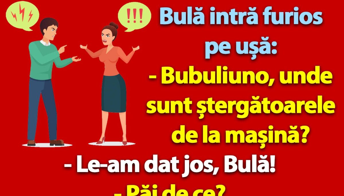 BANC | „Bubuliuno, unde sunt ștergătoarele de la mașină?”