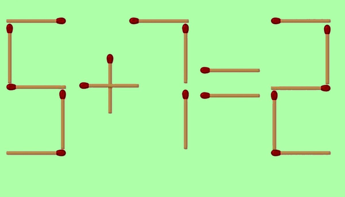 Test de inteligență cu chibrituri | Corectați 5 + 7 = 2, mutând un singur băț