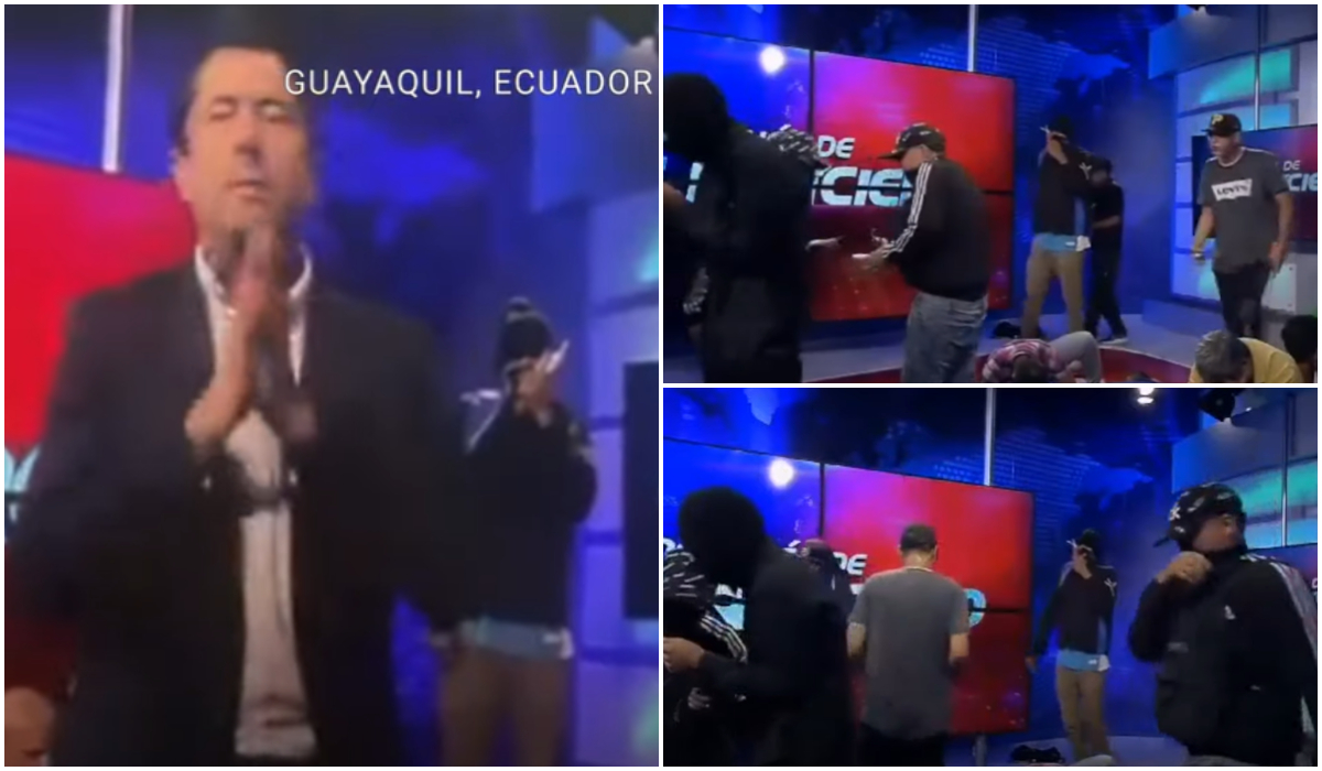 Coșmar pentru angajații televiziunii naționale din Ecuador. Rebelii au năvălit peste ei în studio. Țara e în plină revoluție. VIDEO