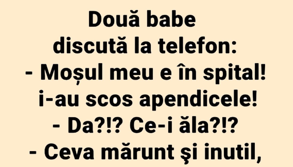 BANCUL ZILEI | Discuție la telefon între două pensionare