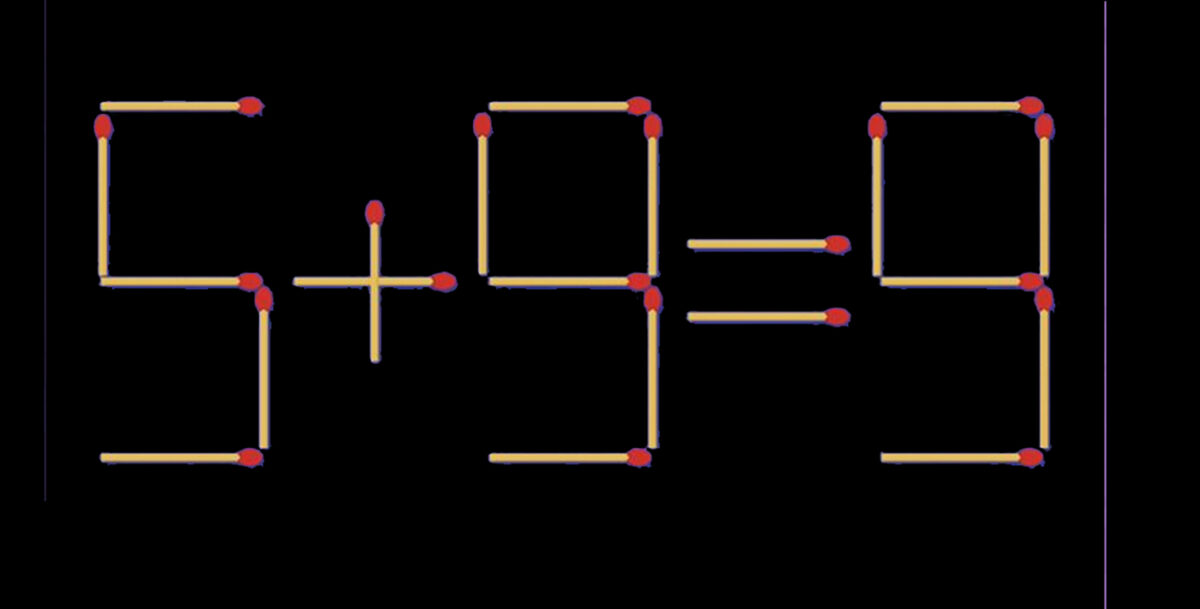 Test de inteligență cu chibrituri | Corectați 5 + 9 = 9, mutând un singur băț!