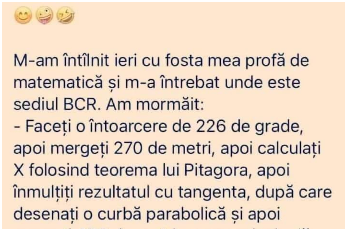 Bancul zilei | „M-am întâlnit ieri cu fosta mea profă de matematică”