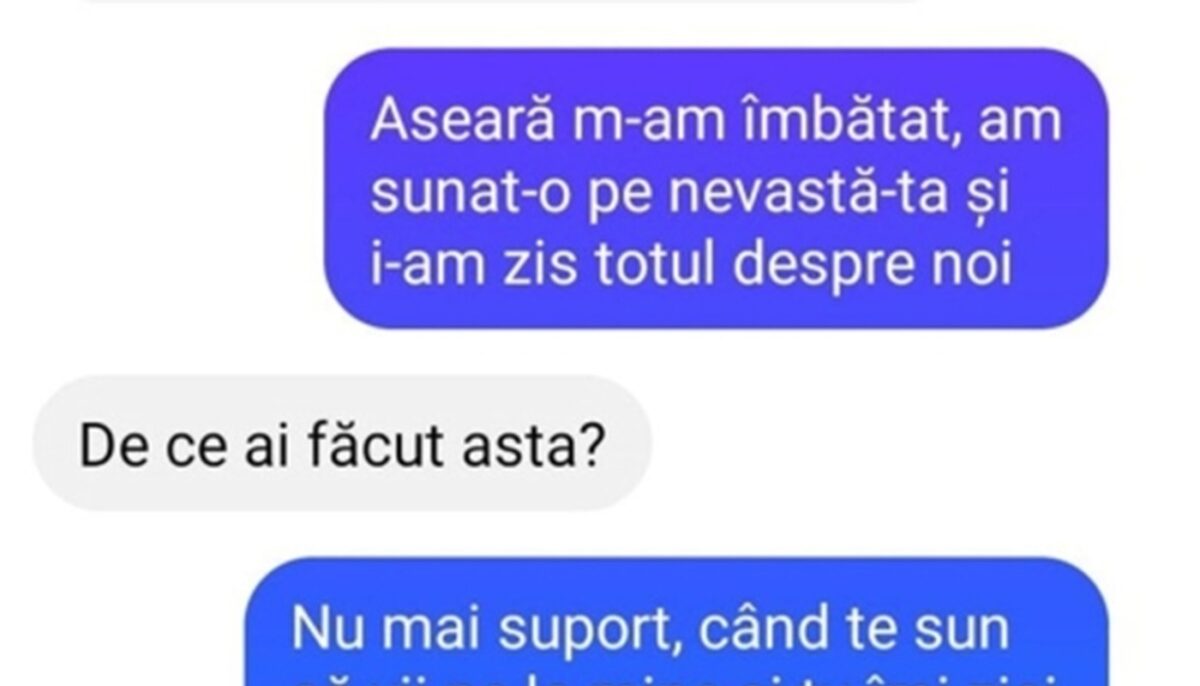 BANC | „Aseară m-am îmbătat, am sunat-o pe nevastă-ta și i-am zis totul despre noi”