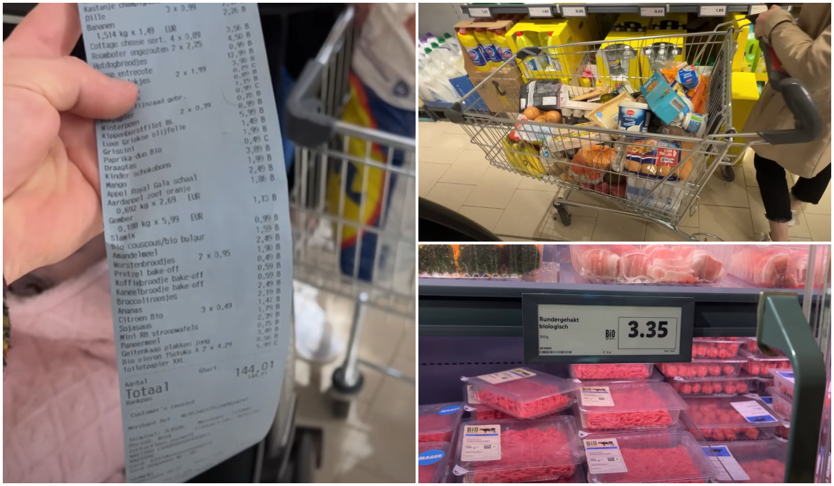 Experimentul făcut de Gigi, un român stabilit în Belgia. Câți bani a cheltuit la Lidl, în Olanda, unde prețurile ar fi mai ieftine decât în România: ”Nu este normal!”