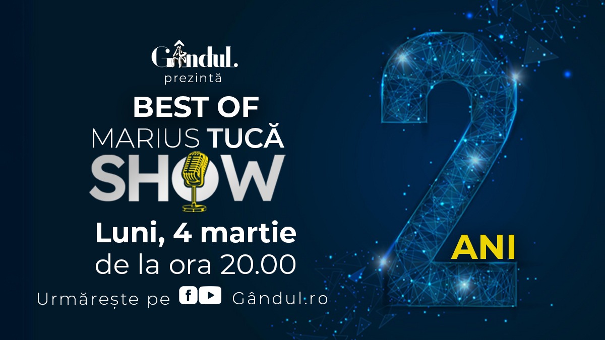 Marius Tucă Show începe luni, 4 martie, de la ora 20.00, pe gandul.ro